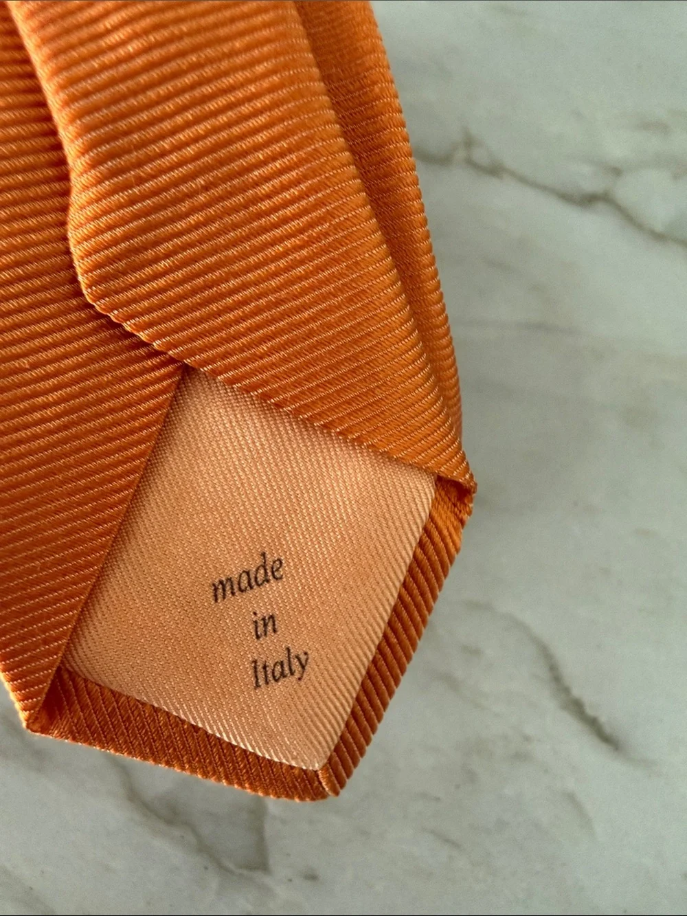 Textured Orange Men's Silk Classic Solid Color